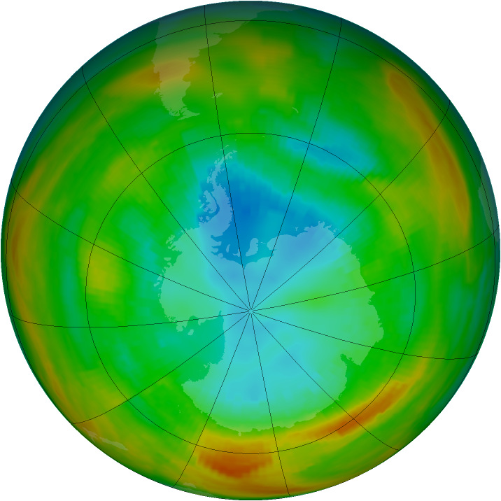 Antarctic ozone map for 27 August 1979